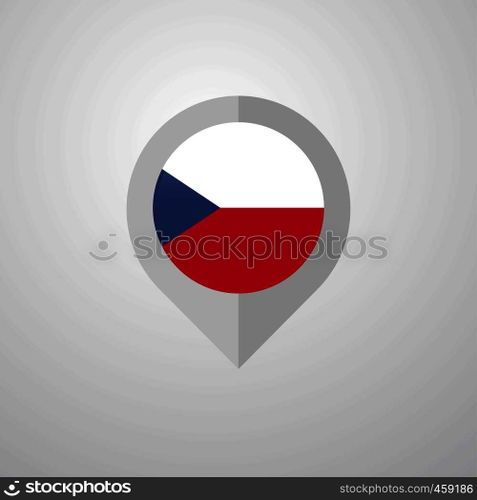 Map Navigation pointer with Czech Republic flag design vector