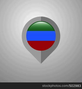 Map Navigation pointer with Dagestan flag design vector