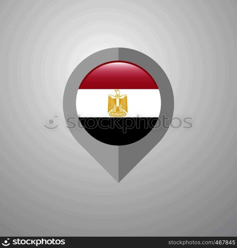 Map Navigation pointer with Egypt flag design vector
