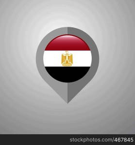 Map Navigation pointer with Egypt flag design vector