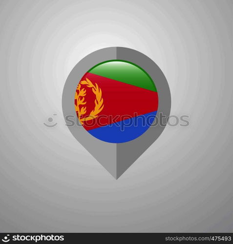 Map Navigation pointer with Eritrea flag design vector