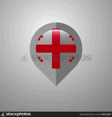 Map Navigation pointer with Georgia flag design vector