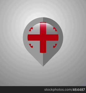 Map Navigation pointer with Georgia flag design vector