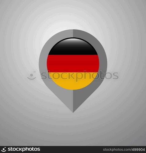 Map Navigation pointer with Germany flag design vector