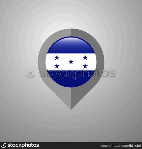 Map Navigation pointer with Honduras flag design vector