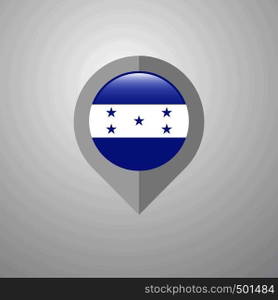 Map Navigation pointer with Honduras flag design vector