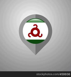 Map Navigation pointer with Ingushetia flag design vector