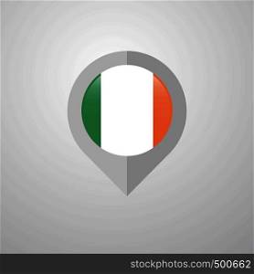 Map Navigation pointer with Ireland flag design vector