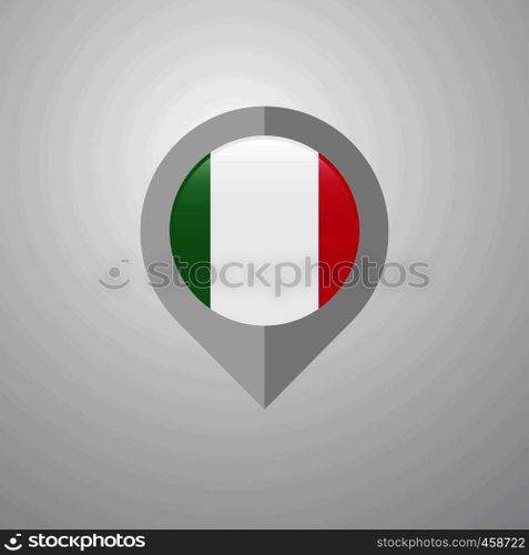Map Navigation pointer with Italy flag design vector
