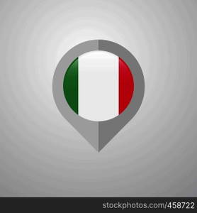 Map Navigation pointer with Italy flag design vector