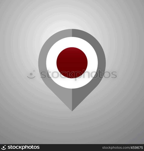 Map Navigation pointer with Japan flag design vector