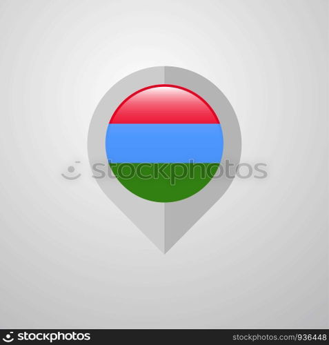 Map Navigation pointer with Karelia flag design vector