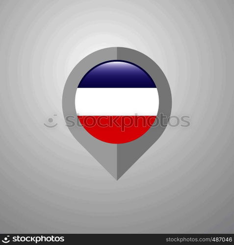 Map Navigation pointer with Los Altos flag design vector