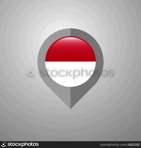 Map Navigation pointer with Monaco flag design vector