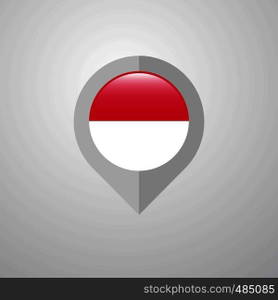 Map Navigation pointer with Monaco flag design vector