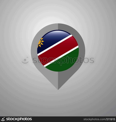 Map Navigation pointer with Namibia flag design vector
