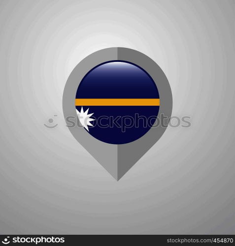 Map Navigation pointer with Nauru flag design vector