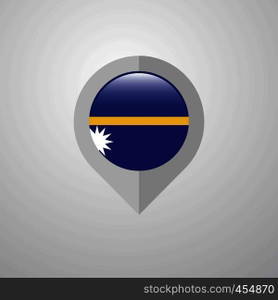 Map Navigation pointer with Nauru flag design vector