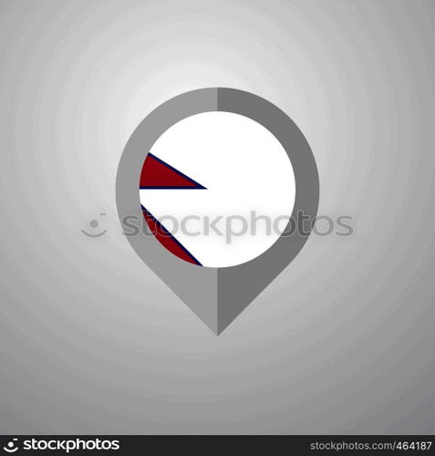 Map Navigation pointer with Nepal flag design vector