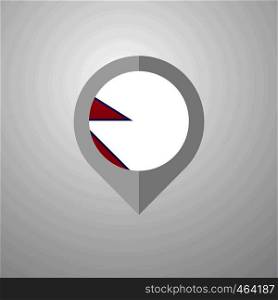 Map Navigation pointer with Nepal flag design vector