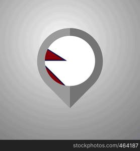 Map Navigation pointer with Nepal flag design vector
