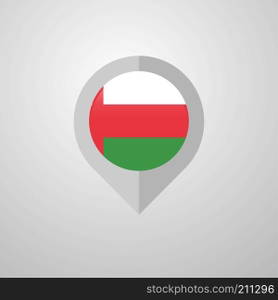 Map Navigation pointer with Oman flag design vector