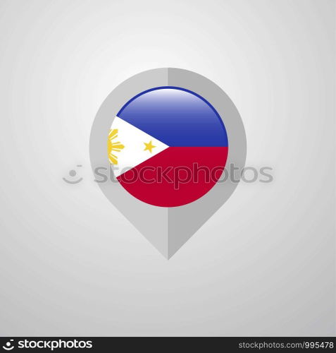 Map Navigation pointer with Phillipines flag design vector