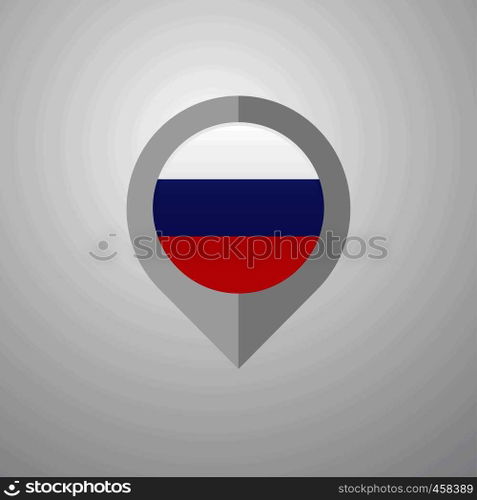 Map Navigation pointer with Russia flag design vector