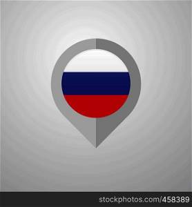 Map Navigation pointer with Russia flag design vector