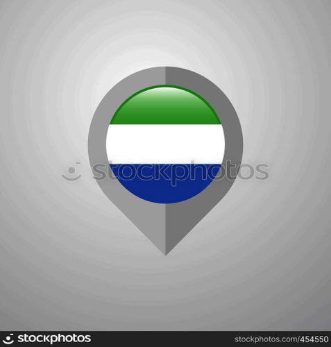 Map Navigation pointer with Sierra Leone flag design vector