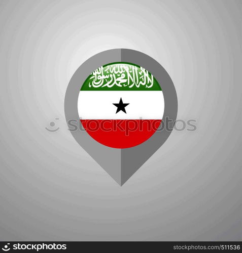 Map Navigation pointer with Somaliland flag design vector