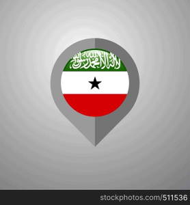 Map Navigation pointer with Somaliland flag design vector