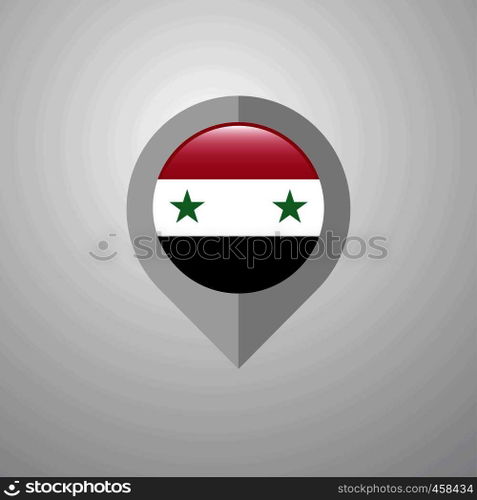 Map Navigation pointer with Syria flag design vector