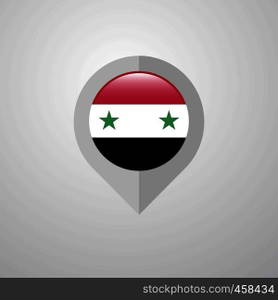 Map Navigation pointer with Syria flag design vector