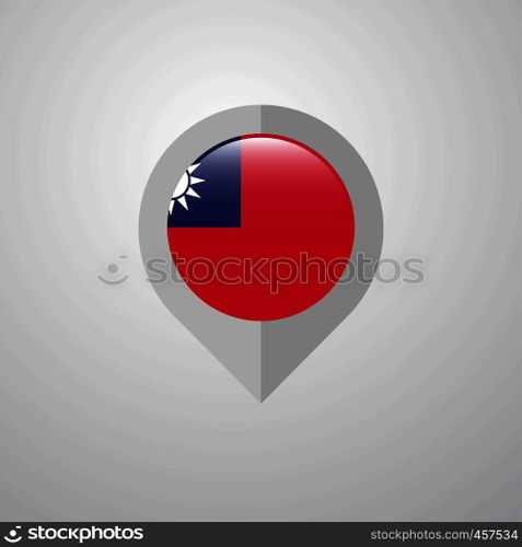 Map Navigation pointer with Taiwan flag design vector