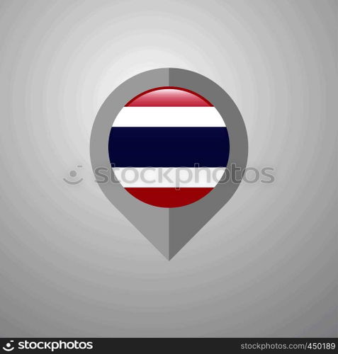Map Navigation pointer with Thailand flag design vector