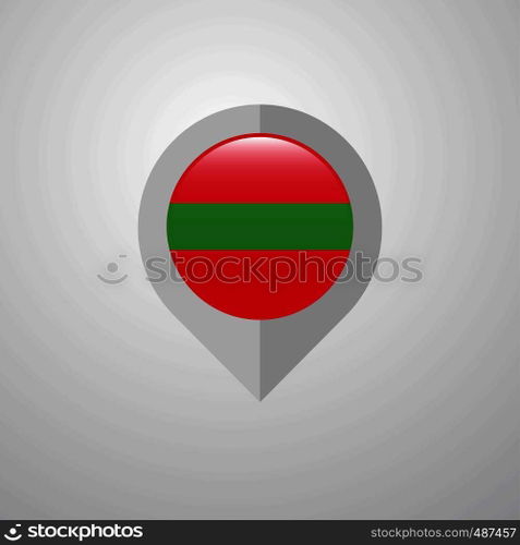 Map Navigation pointer with Transnistria flag design vector