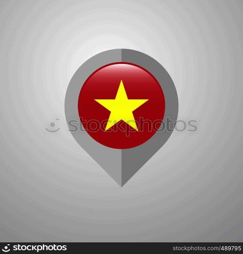 Map Navigation pointer with Vietnam flag design vector
