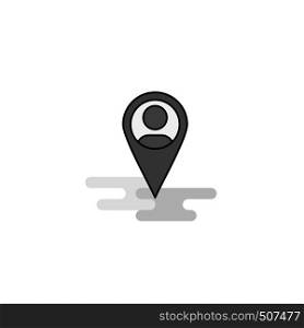 Map navigation Web Icon. Flat Line Filled Gray Icon Vector