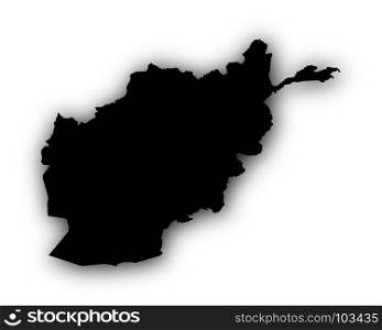 Map of Afghanistan with shadow