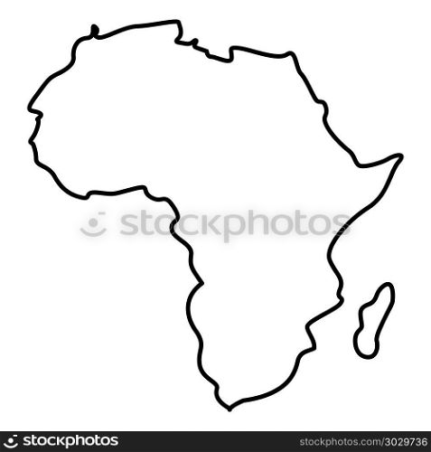 Map of Africa icon black color vector illustration flat style outline