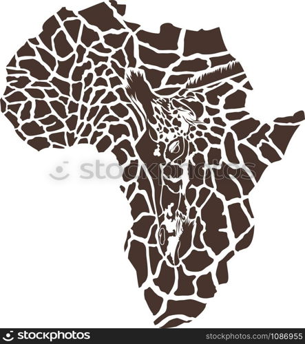 Map of Africa in giraffe camouflag