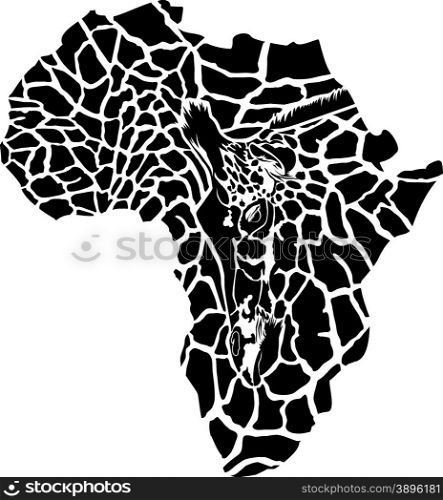 Map of Africa in giraffe camouflage