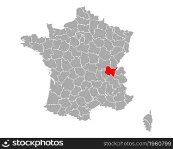 Map of Ain in France