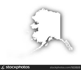 Map of Alaska with shadow