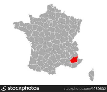 Map of Alpes-de-Haute-Provence in France