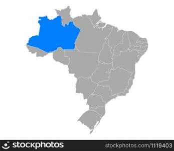 Map of Amazonas in Brazil