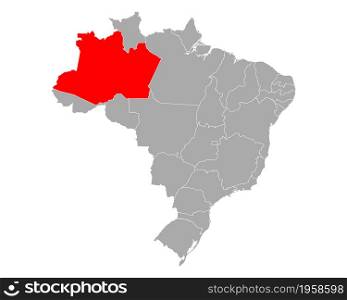 Map of Amazonas in Brazil
