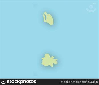 Map of Antigua and Barbuda with shadow