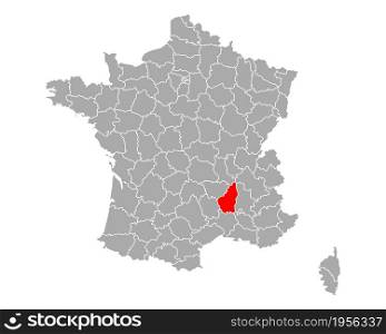 Map of Ardeche in France